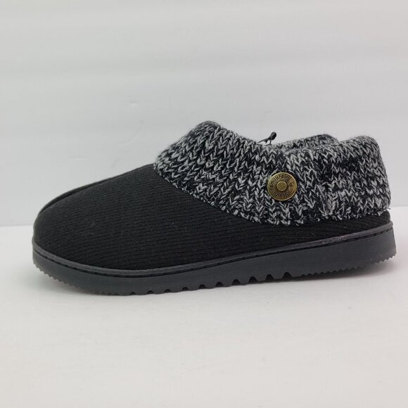 Family Fairy Womens Size L 9-10 Black Cotton Knitted Slip On Memory Foam Slipper - Picture 2 of 9
